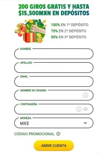 Formulario registro de usuario Brazino77