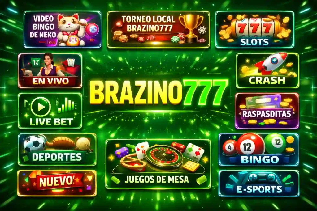 Interfaz moderna de casino Brazino777